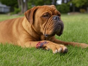 Un chien blessé